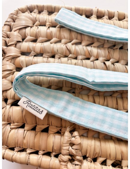 Cuelgamovil Vichy aguamarina