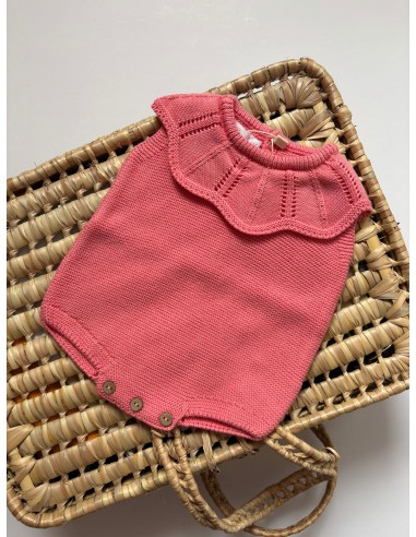 Pelele punto cuello Volante Coral