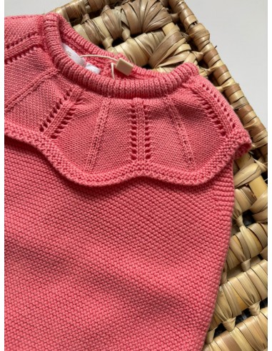 Pelele punto cuello Volante Coral