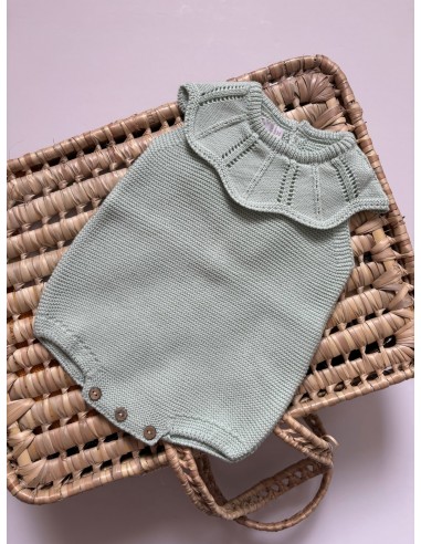 Pelele punto cuello Volante mint